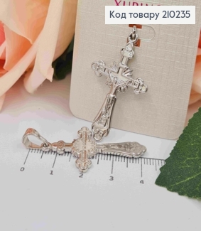 Крестик родованный, с Распятием "Спаси и Сохрани", размер 3,8*2,3см, Xuping 210235 фото