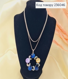 Бижутерия на шею подвеска  Цветочек с камней 76 + 8 см 236046 фото