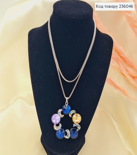 Бижутерия на шею подвеска  Цветочек с камней 76 + 8 см 236046 фото 1