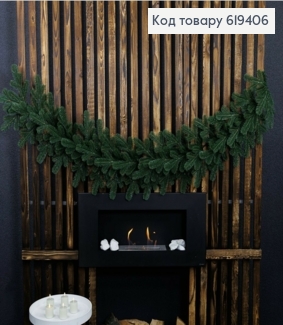 Гілочка ялинки  2м, ЗЕЛЕНА (лита), ширина 35-40см 619406 фото