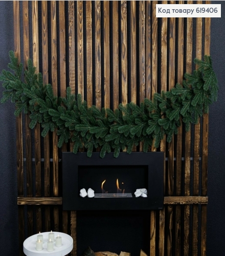 Гілочка ялинки  2м, ЗЕЛЕНА (лита), ширина 35-40см 619406 фото 1