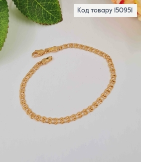 Браслет, плетение узелками, шир.0,3см, длина 18см, Xuping 18K 150951 фото