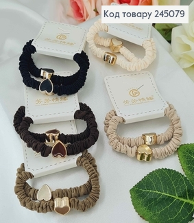 Набір резинок, 2шт. кольори в асорт., з бусинкою  Сердечком 245079 фото