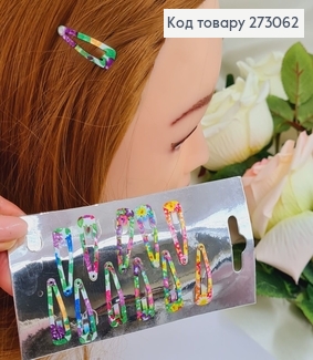 Заколка тік так дитячий кольоровий  в асорт. 12 шт/уп. 273062 фото