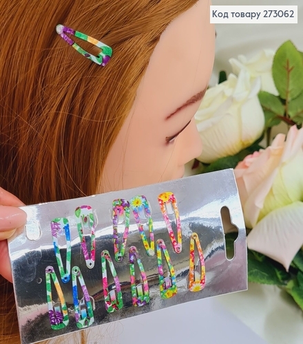 Заколка тик так детский цветной  в асс. 12 шт / уп. 273062 фото 1