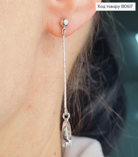 Сережки родовані гвіздки підвіски "Освідчення" 5см, Хuping 180617 фото 2