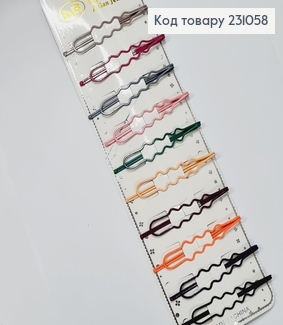 Заколка невидимка металл цветная 10 шт / уп цена за уп. 231058 фото