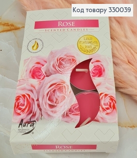 Аромасвічка таблетка BISPOL Троянда  6 шт/ 4 годин, 15-78 330039 фото