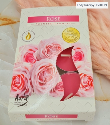 Аромасвічка таблетка BISPOL Троянда  6 шт/ 4 годин, 15-78 330039 фото 1