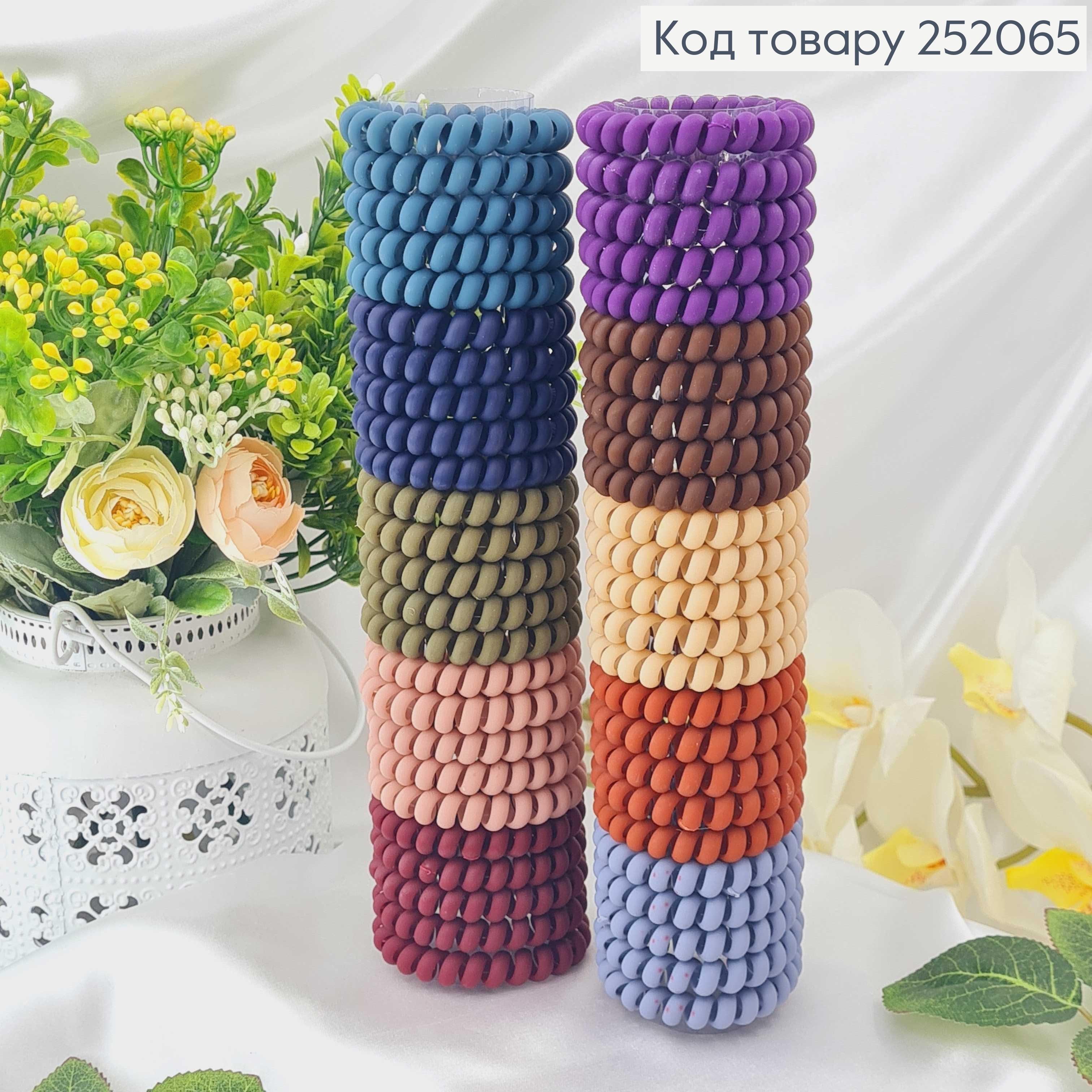 Резинка пружинка 5,5см Темні кольори матова, 25шт/бабіна 252065 фото 1