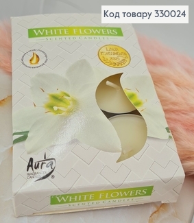 Аромасвічка таблетка BISPOL Білі квіти 6 шт/4 годин, 15-179 330024 фото