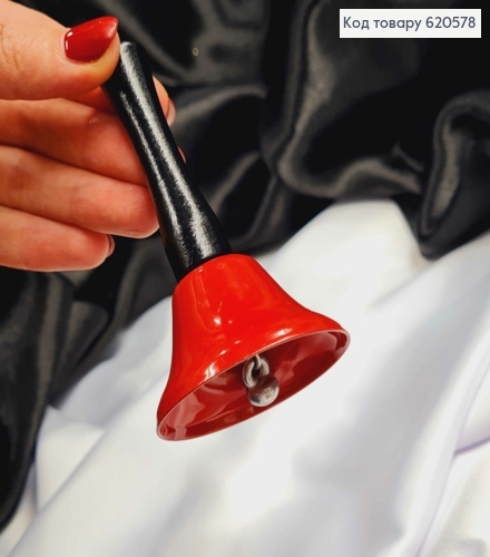 Декор Новорічний, ДЗВІНОЧОК, металевий Червоного кольору, діаметр 5см, висота 9см 620578 фото 1