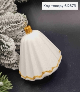 Фигурка бархатная "КОЛОКОЛЬЧИК", БЕЛЫЙ, размер 7*8см,новогоднее украшение пластиковое, Украина 612673 фото