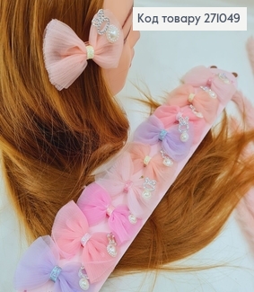 Заколка уточка детская Бантик  с камнями 271049 фото