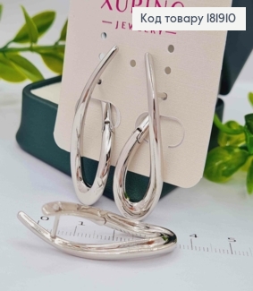 Серьги родованные "Петелька", 3,9см, английская застежка, Xuping 181910 фото