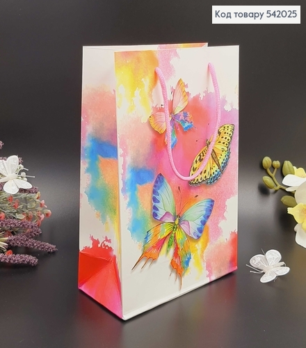 Пакет бумажный средний Бабочки  24х17,5 см в асс. 542025 фото 1