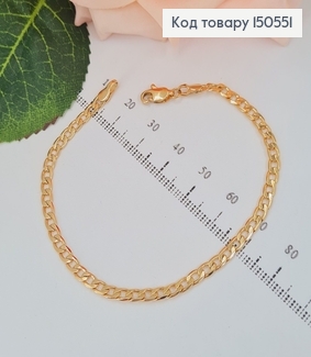 Браслет 3мм, длина 19см, плетение панцирное, Xuping 18K 150551 фото