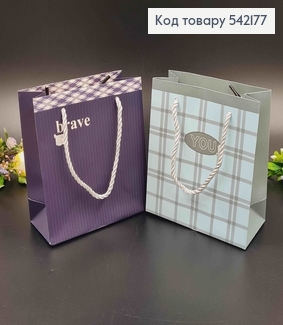 Пакет бумажный, полосатенький, с графическим принтом и котом, в ассорт. 15,5*14см 542177 фото