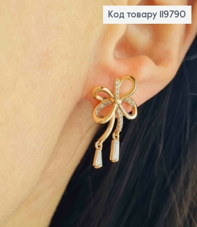 Серьги гвоздики "Цветок" с Блестящими камешками, размер 1,9 см, Xuping 18K 119790 фото