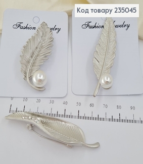 Брошь металл серебряная  с камнями 235045 фото