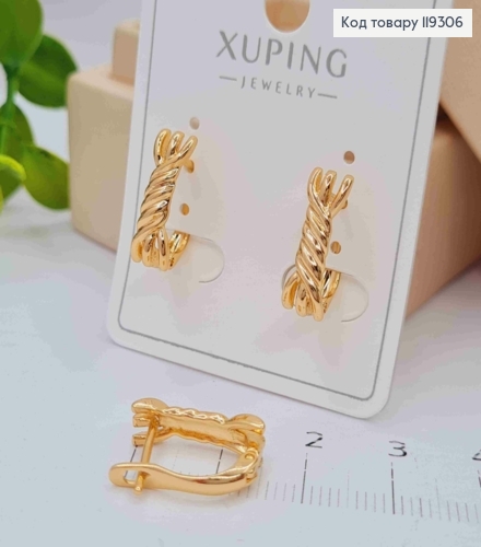 Серьги "Спираль", 1,5см, английская застежка, XUPING 18K 119306 фото 2
