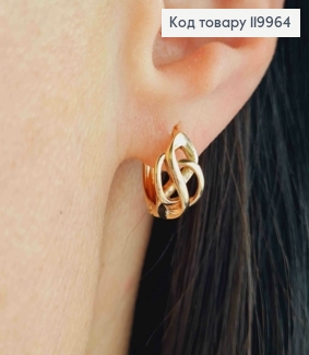 Серьги кольца "Узелки", диаметр 1,3см, Xuping 18K 119964 фото