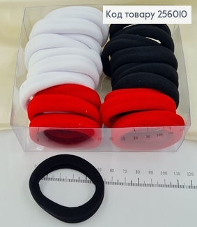 Резинка микрофибра Китай 5 см №4 20 шт/уп (крас./бел./чор.) 256010 фото