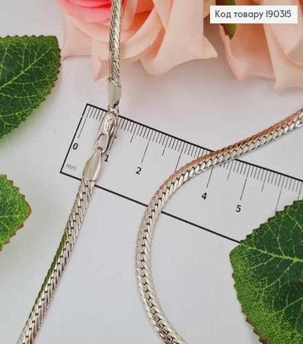 Цепочка родившаяся, Плоское плетение, шир. 5мм, дл. 60см, Xuping 18К 190315 фото 1