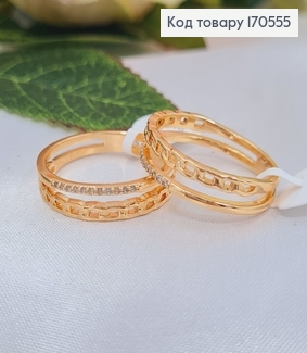 Кольцо переплет с рядом камней, Xuping 18K 170555 фото