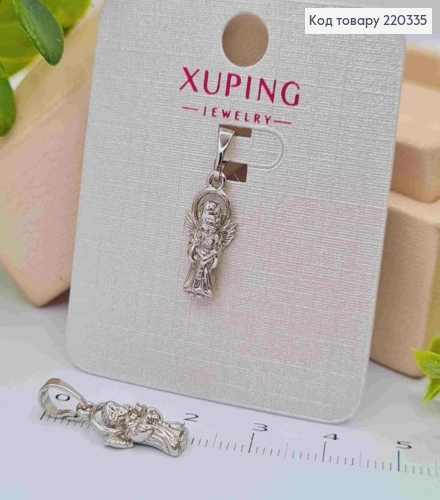 Кулон родованный "АНГЕЛОК" с Блестящим камнем, 1,6см, Xuping 220335 фото 1