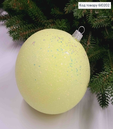Игрушка шар 100мм РОСКОШНЫЙ БЛЕСК цвет ЖЕЛТЫЙ(светлый), Украина 610202 фото 1