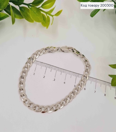 Браслет родований ПАНЦИРНЕ плетіння, шир.5,5мм, довж. 18,5см, Xuping 200300 фото 3