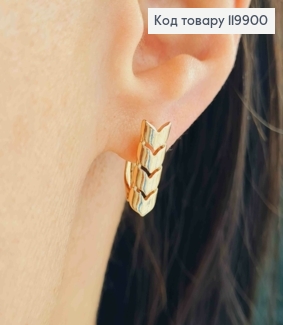 Сережки "Стріли", 1,6см, англ. застібка, Xuping 18К 119900 фото