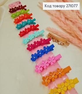 Заколка уточка детская Цветок с камней в асс. 12шт 271077 фото