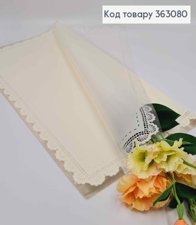 Пленка калька, матовая АЮРИ с полупрозрачным кружевом, в листах 58*58см, 60мкр 363080 фото