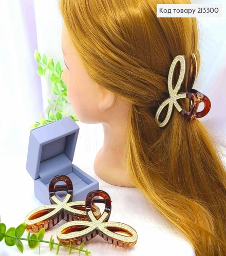 Краб пластик "ПЕТЕЛЬКА" украшен Блестящими камешками, размер 9см, Коричневого цвета 213300 фото 1