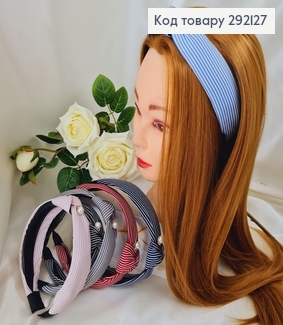Обруч пластик, Чалма ткань в полоску в асорт 292127 фото