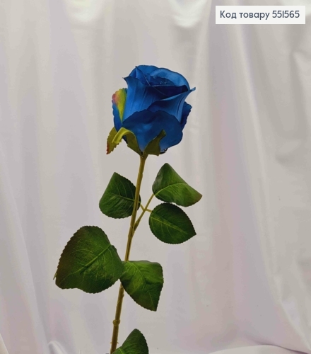 Искусственный цветок Розы, Синего цвета, высота 70см, цветок 6*7см. 551565 фото 1