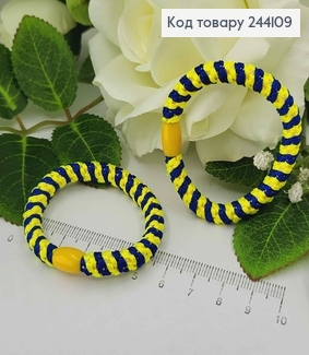 Резинка плетеная, тугая, Сине-Желтая, 6см. 244109 фото