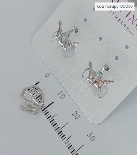 Серьги  кольца Корона медицинское золото Xuping 180085 фото 1