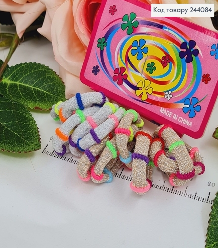 Резинки детские с люрексом, 12шт/уп. 244084 фото 1