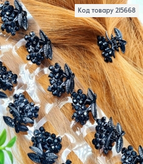 Краб металл "Цвет Вишни" украшен Черными камешками, 2,5см, Черного цвета 215668 фото