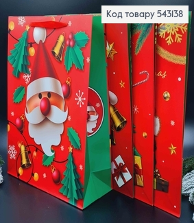 Пакет бумажный "С Сантой" в ассорт. 31*40*12см 543138 фото