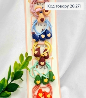 Набір  дитячих резинок (30шт)  АВОКАДО  в асортименті, тоненькі, діаметр 3,5см 261271 фото