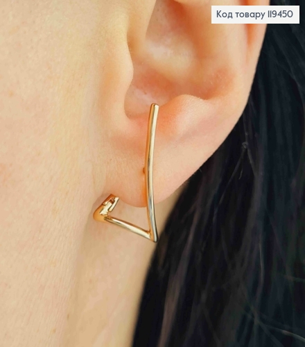 Серьги "Curly", 2,3см, английская застежка, Xuping 18К 119450 фото 1