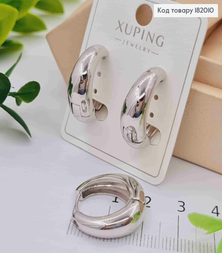 Серьги кольца расширенные до низа, ширина 7мм, диаметр 2см, Xuping 182010 фото 1