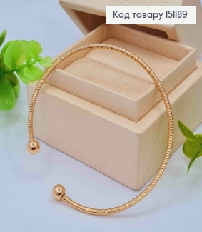 Браслет овальный, граненый с двумя шариками, длина 18 см, Xuping 18K. 151189 фото