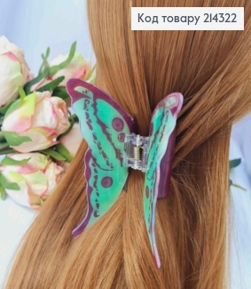 Краб пластик (акрил), яркая Бабочка Зеленого цвета, 9*9см 214322 фото