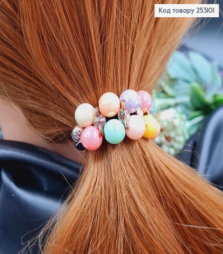 Резинка 6см с разноцветными бусинками 253101 фото 1
