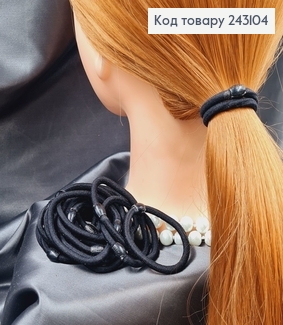 Резинка простая шнурок Класика чорная, 5,5см (20шт в упаковке) 243104 фото